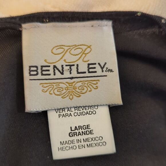 Women's vintage Bentley black sparkly glitter top size large - Picture 2 of 6